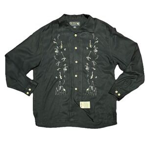 Vintage Nat Nast Take‎ Five Limited Edition #86 Embroidered Silk Shirt Sz L Jazz